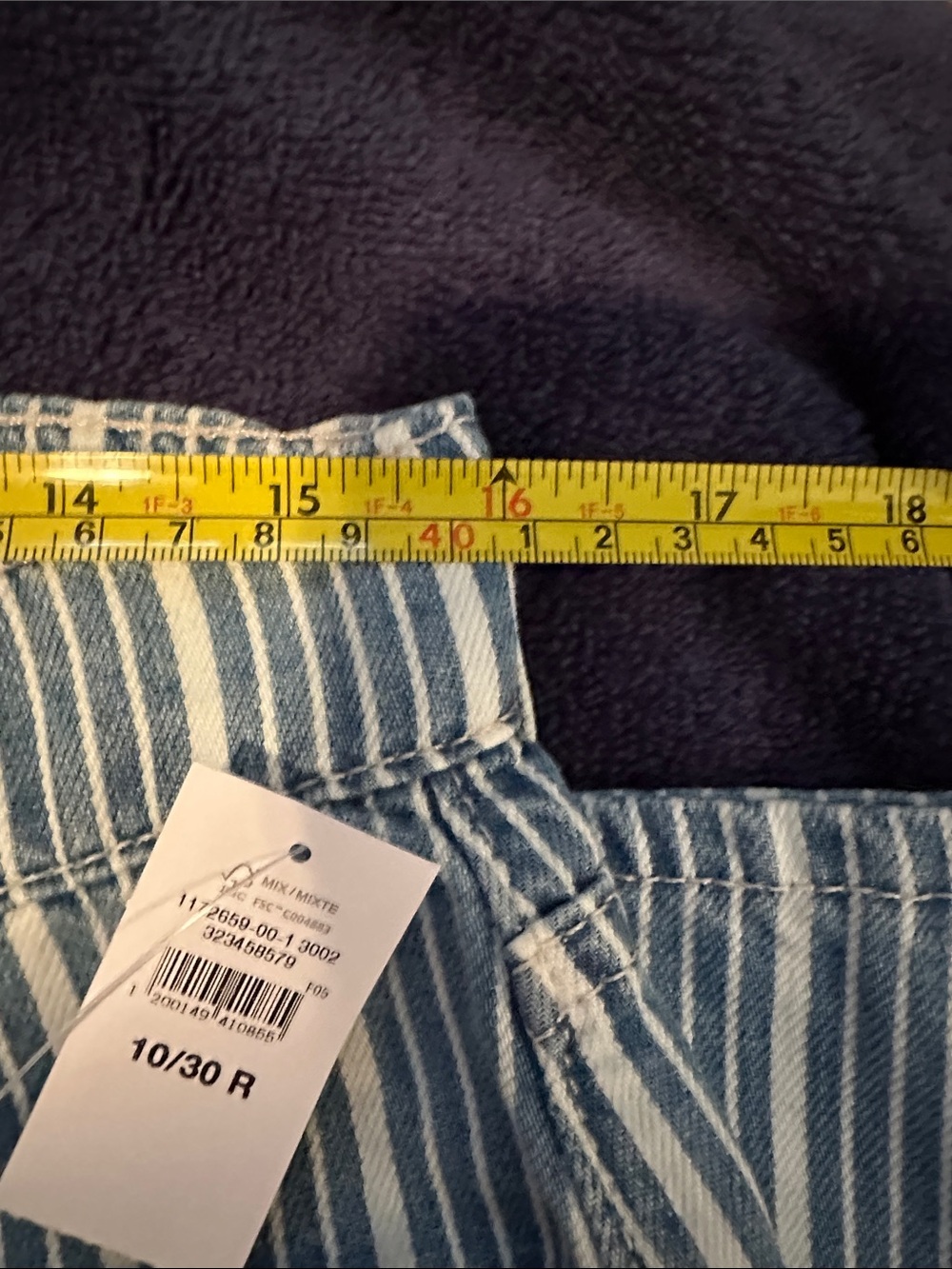 GAP Blue & White Vertical-Striped Wide-Leg Jeans - Picture 3 of 4
